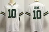 10 Love Stitched Fußballtrikots 12 Aaron Rodgers Herren Damen Jugend S-3XL Heim-Auswärtstrikot