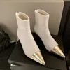 Bot sivri ayak parmağı moda alçak topuklu ayakkabılar kadın ayak bileği chelsea kış stilettos goth casual gladiator 230909