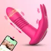 Volwassen Speelgoed Bluetooth Thrusting Vibrator voor Vrouwen Clitoris Stimulator APP Roterende Telescopische Dildo Afstandsbediening G Spot Seksspeeltje 230911