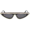 Fashion Sunglasses Women Cat Eye Sun Glasses Diamond Rimmed Adumbral Anti-UV Spectacles Eyeglasses Small Frame Ornamental