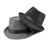 Berets British Style Striped Men's Casual Black Fedoras Formal Hat Retro Bowler Jazz Top Classic Gentleman Cap Chapeau