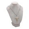 Anhänger Halsketten Ankunft Damen Halskette 60 cm Kette Edelstahl Gold Jesus Kreuz Herren für Frauen Geschenk