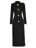 Casual Dresses Elegant Bow Long Sleeve Midi for Women 2023 Designer Runway Green Black Straight Party Vestidos De Fiesta Ladies Robe