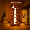 Decorative Figurines Custom Name Night Light LED Personalized Wooden Engraved Wall Lights USB Letter Table Lamp Christmas Gifts