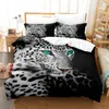 Sängkläder set Rose Panther Set Däcke Cover 3D Fashion Design Däcke Cover Flat Sheet Pillow Case 230911