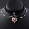 Choker Bohemia Velvet Gothic Pendant Necklace For Women Retro Skull Double Layer Necklaces Bat Chain On The Jewelry VGN063