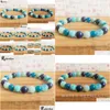 Kralen Mg1271 Nieuw Design Water Element Pols Mala Armband Amazoniet Lapis Lazi Natuurlijke Apatiet Vijf Elementen Sieraden Drop D Dhgarden Dhji6