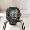 Идеальные мужские часы RM65-01 47 мм x 38 мм из нержавеющей стали, черная задняя крышка, прозрачная углеродное волокно, сапфир, автоматические механические мужские часы, наручные часы