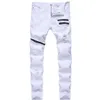 straight hole destruction trousers distressed jeans men denim trousers men jeans fashion designer brand white jean male X06212629