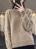 Aliselect Fashion 100 ٪ Merino Wool Top Women Sweater Sweater Mock Neck Full Autumnwinter ملابس ملتوية