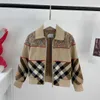 Novo designer de casacos de bebê moda clássico grade design crianças jaqueta tamanho 100-150 cm emenda design outono roupas casaco para meninos set05
