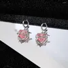 Collier et boucles d'oreilles ensemble Y2K cristal coeur mode Kpop brillant clavicule chaîne colliers pour femmes boucle d'oreille filles tendance fête cadeaux bijoux