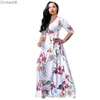 Plus Size 3XL Dresses For Women Maxi dresses Spring Fall V Neck Floral Printed Ruffle Lace Up Casual Dress Women Outfits