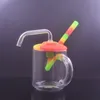 1 pcs conception unique brûleur à mazout en verre Bong conduites d'eau avec percolateur recycleur cendrier Bong barboteur fumer conduite d'eau avec 10 mm mâle tuyau de brûleur à mazout en verre