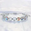 Strand C.QUAN CHI Bracelet de perles colorées en pierre de lune brillante pour femme