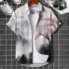 Men's Tracksuits 2023 Original Shirts Summer 3d Animal Print Hawaiian Shirt Casual Button Neck Loose American Fashion Top Big Clothes