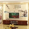 Autocollants muraux en fleurs de prunier de Style chinois, sparadrap de personnages de peinture artistique, affiche de décoration de salon et de chambre à coucher, DIY bricolage