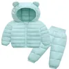 Kinder Kleidung Sets Warme Faux Daunenjacke Winter Kleinkind Baby Schneeanzug Kinder Mädchen Jungen Daunenmäntel Mit Hosen Zweiteiliges Anzug Outfit