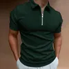 Camisetas para hombre con estampado 3D, camiseta con cremallera, manga corta delantera para ir de compras usando D88