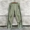 Calças masculinas de alta qualidade 2023ss high street zíper casual versátil carga respirável calças streetwear sweatpants roupas