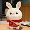 Super fofo coelho ano mascote boneca coelho branco brinquedo de pelúcia boneca coelho presente de ano novo meninas bonito