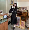 Two Piece Dress UNXX 2023 Plus Size Fat Women Autumn Outfit Black Suit Jacket A-Line Pencil Skirt Set Office Lady Girl Top