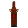 Zestaw wina Santa Santa Claus Snowman Deer Cartoon Xmas Wine Bottle Cover Wesołych Świątecznych stolików