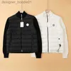 Parkas de plumón para hombre Insignia en el pecho Chaqueta de plumón para hombre Cuello alto Chaqueta de punto para hombre Chaquetas de punto de moda de invierno Chaqueta de diseñador Abrigo para hombre Tamaño asiático S - XXL L230911