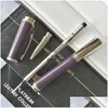 Stylos Gel Collection En Gros Princesse Grace Pure De Monaco Roller Ball Pen Edition Violet / Noir Résine Corps Sculpté Couronne Statione Otehc