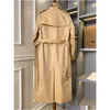 Women'S Trench Coats Khaki Designer Coat Womens Burb Spring And Autumn Classic Fashion Extended Large Tb Drop Delivery Apparel Cloth Dhck0