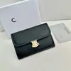 ファッションデザイナーレザーウォレット豪華なトリオンフcuirクレジットカードホルダー財布バッグオリジナルのボックスダストバッグ付きジッピーコイン財布のゴールドハードウェアの女性
