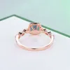 Cluster Rings Blue-Green Lab Grown Alexandrite 14k Yellow Gold Round Cut Style Engagement Gifts For Girlfriend Jewelry Wedding Ring