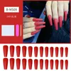 False Nails Long Ballerina Press On Coffin French Matte Gradient Design Artifical Manicure Tool Nail Accessory Tips