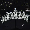 Cristal bleu clair diadème couronne princesse mariée mariage bandeau cheveux bijoux accessoires mode coiffure Pageant bal ornements 3371