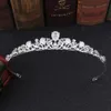 Модная циркон свадебная головка тиары серебряный цвет хрустальный свадебный корона аксессуары для волос женские короны страза с стразами