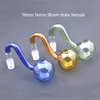 Atacado Tubos de Fumar Colorido Pyrex Vidro Queimador de Óleo Tubo 10mm 14mm 18mm Masculino Feminino Joint Banger Prego para Dab Rig Bong Hookah Acessórios Mais Baratos