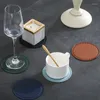 Table Mats 3PCS Solid Color Cup Pad Washable Trivet Mat Flexible Dinning Placemats Drink For Coffee Kitchen Counter