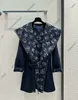 24ss Sonbahar Kadın Yün Palto Tasarımcı Katlar Kadın Ceket Klasik Mektup Baskı Yünlü Malzeme Kapşonlu Ceket Leydi Uzun Trençkotlar