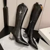 Boot Sexy Knee High Chelse Buty 2023 Designer zamek błyskawiczny buty buty zimowe mejr spiczasty palec botas pompki 230911