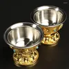 装飾的な置物リリーフ純粋な銅飲料ボウル縁起のあるチベット聖水カップ100ml仏教の家のギフトコレクション