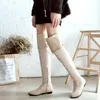 Boot's Flat Heel Boots Single Autumn Round Head Low Large Over Kne In and Winter 230911