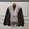 Manteau en fausse fourrure pour femme, semblable à du vison, à la mode, manches chauve-souris, col ample, vêtements d'extérieur, épais et chaud, Patchwork, hiver 2023