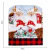 Dekoracje świąteczne 4pcs krzesło Bożego Narodzenia tylna okładka okładka krzesełka Santa Claus Snowman Cover Forest Festival Festival Kitchen Decor 230911