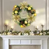 Juldekorationer Julkransdekoration Berry Pine Cones Wreath Artificial Flower Xmas Door Oranments for Home Wall Pendants Happy Year 230911