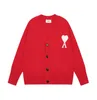 Mode amisweater paris tröja herrar designer stickade skjortor långärmad franska high street broderade en hjärtmönster rund nackstickande män kvinnor är jag #01