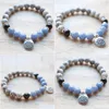 Perlé Mg1325 Nouveau Design Femmes Noir Obsidienne Mala Bracelet Naturel Brésil Bleu Aventurine Énergie Meilleur Yogi Cadeau Pour Son Dr Dhgarden Dhgw5