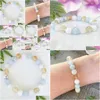 Beaded Mg1499 Strand Gemini Zodiac Gemstone Bracelet Moonstone Aquamarine Citrine Howlite Healing Crystals Jewelry June Birt Dhgarden Dhuoz