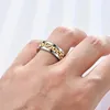 Cluster Rings Stainless Steel Couple Ring Gear Rotating Wedding Party Jewelry Gift Chain Spinner Pressure Reducing Anti Anxiety