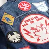 Herenjassen Denim Jas Badge Geborduurde Patch Punk Stijl Jeans Jas Slanke Casual Cowboy Top voor Mannelijke 230911