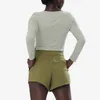 L Yoga Entrenamiento de manga larga Camiseta para mujer Slim Fit Gym Full Stretch Fitness Camiseta Definición Running Top Camiseta de fitness popular